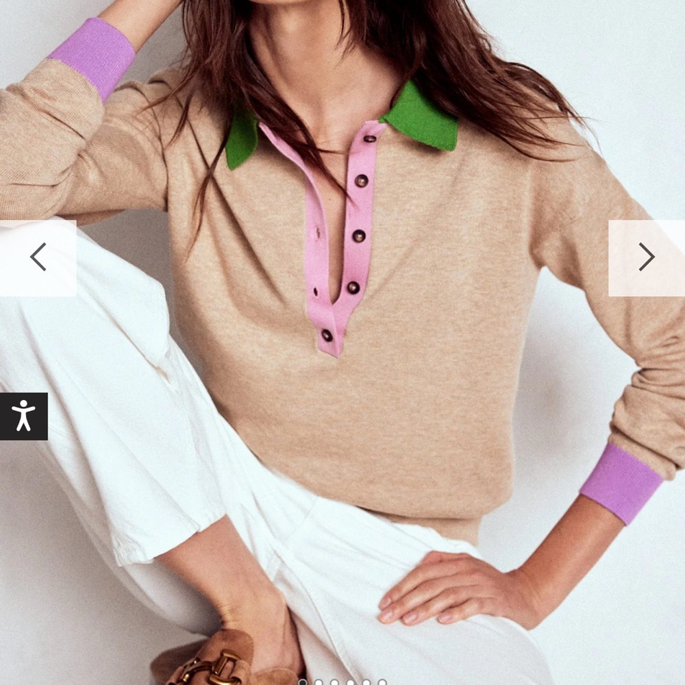 NWT BODEN Lara relaxed cotton Henley
